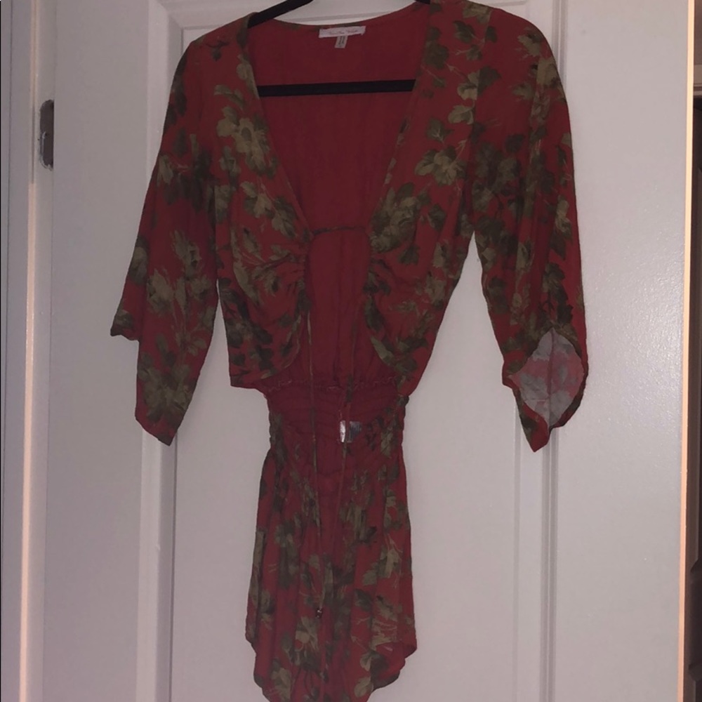 Romper with an tied open front